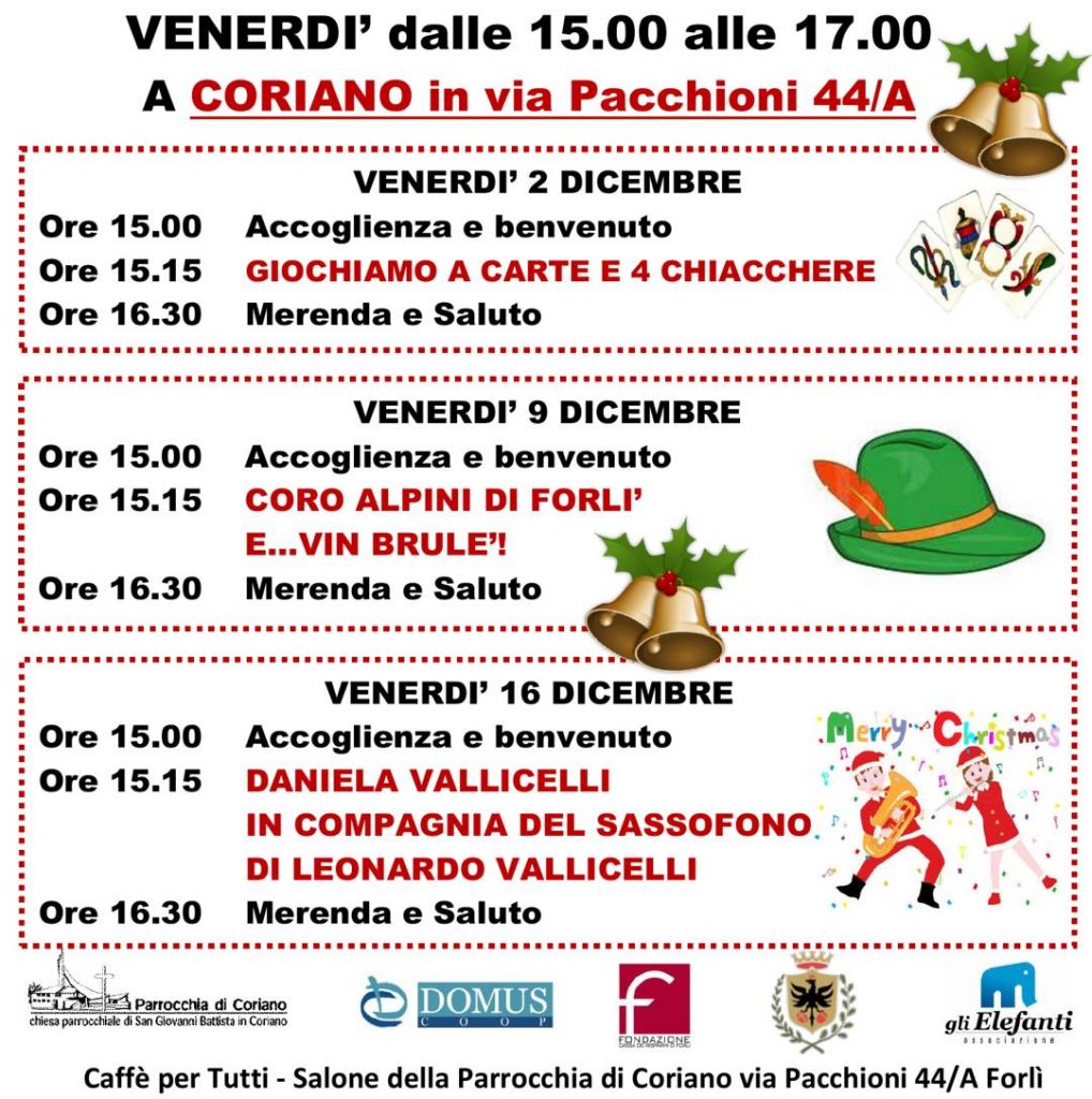 attività per gli anziani di Forlì a dicembre 2022